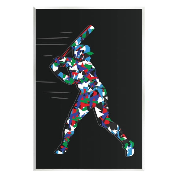 Stupell Industries Baseball Player Abstract Swing Graphic Art Unframed Art Print Wall Art, Design by Arrolynn Weiderhold