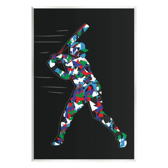 Stupell Industries Baseball Player Abstract Swing Graphic Art Unframed Art Print Wall Art, Design by Arrolynn Weiderhold