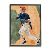 Stupell Industries Baseball Player Sports Painting Sports Painting Black Framed Art Print Wall Art