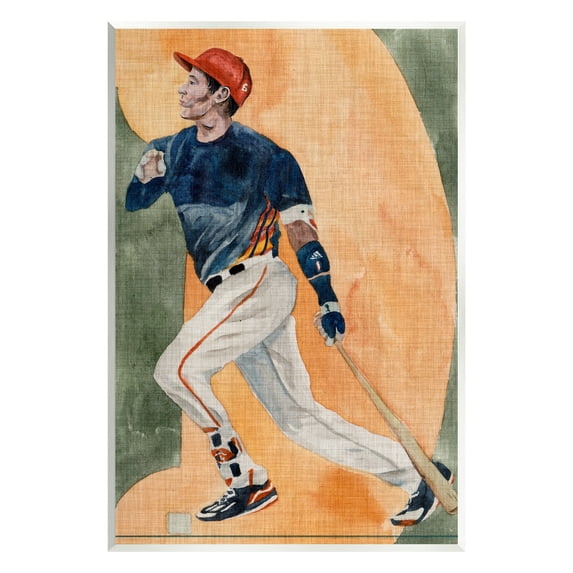 Stupell Industries Baseball Player Sports Painting Sports Painting Unframed Art Print Wall Art
