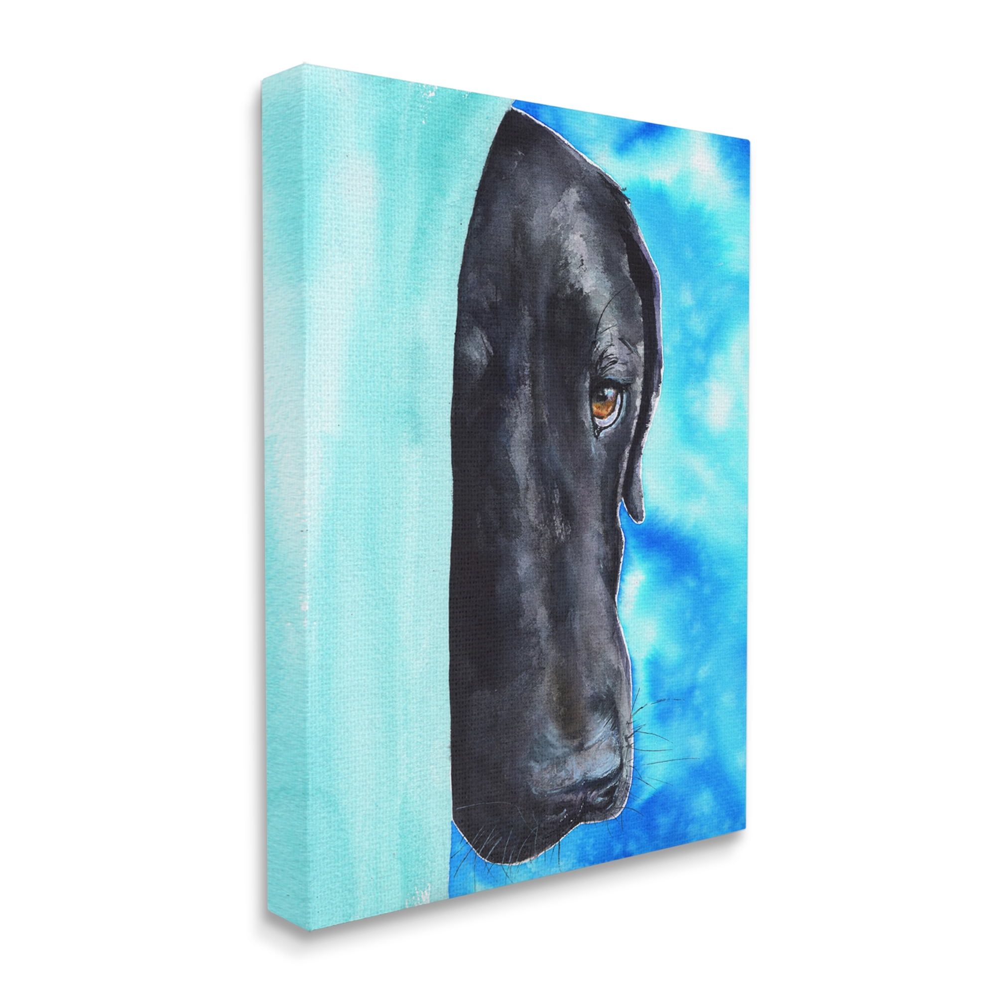 Stupell Industries Bashful Labrador Dog Portrait Vibrant Blue Canvas Wall Art, 24 x 30, Design by George Dyachenko