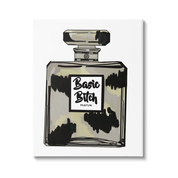 Stupell Industries Basic Bi*** Perfume Bottle Chic Upscale Fashion Graphic Art Gallery Wrapped Canvas Print Wall Art, Design by Amelia Noyes