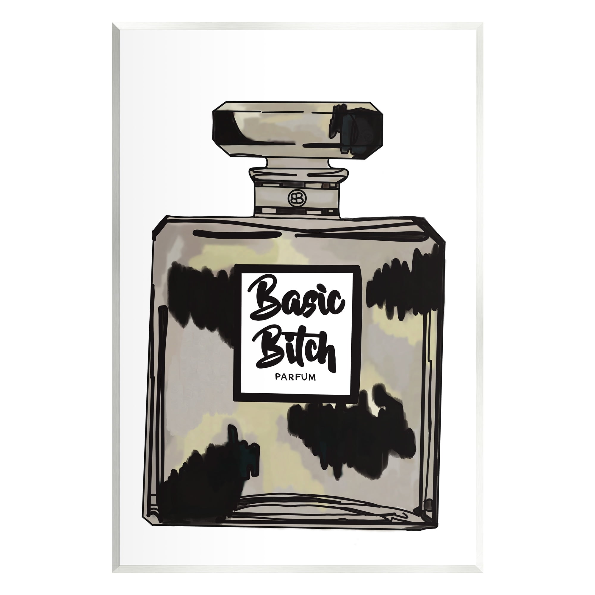 Stupell Industries Basic Bi*** Perfume Bottle Chic Upscale Fashion Graphic Art Unframed Art Print Wall Art, Design by Amelia Noyes