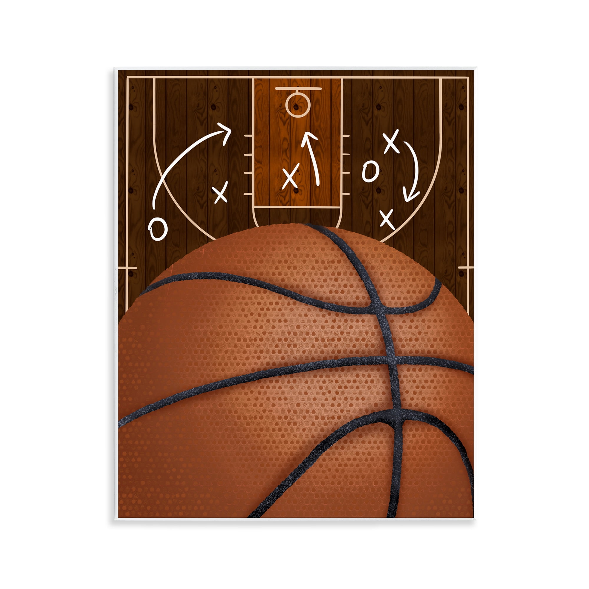 Stupell Industries Basketball Court Tactics Wall Plaque Art, design by Jennifer Stith