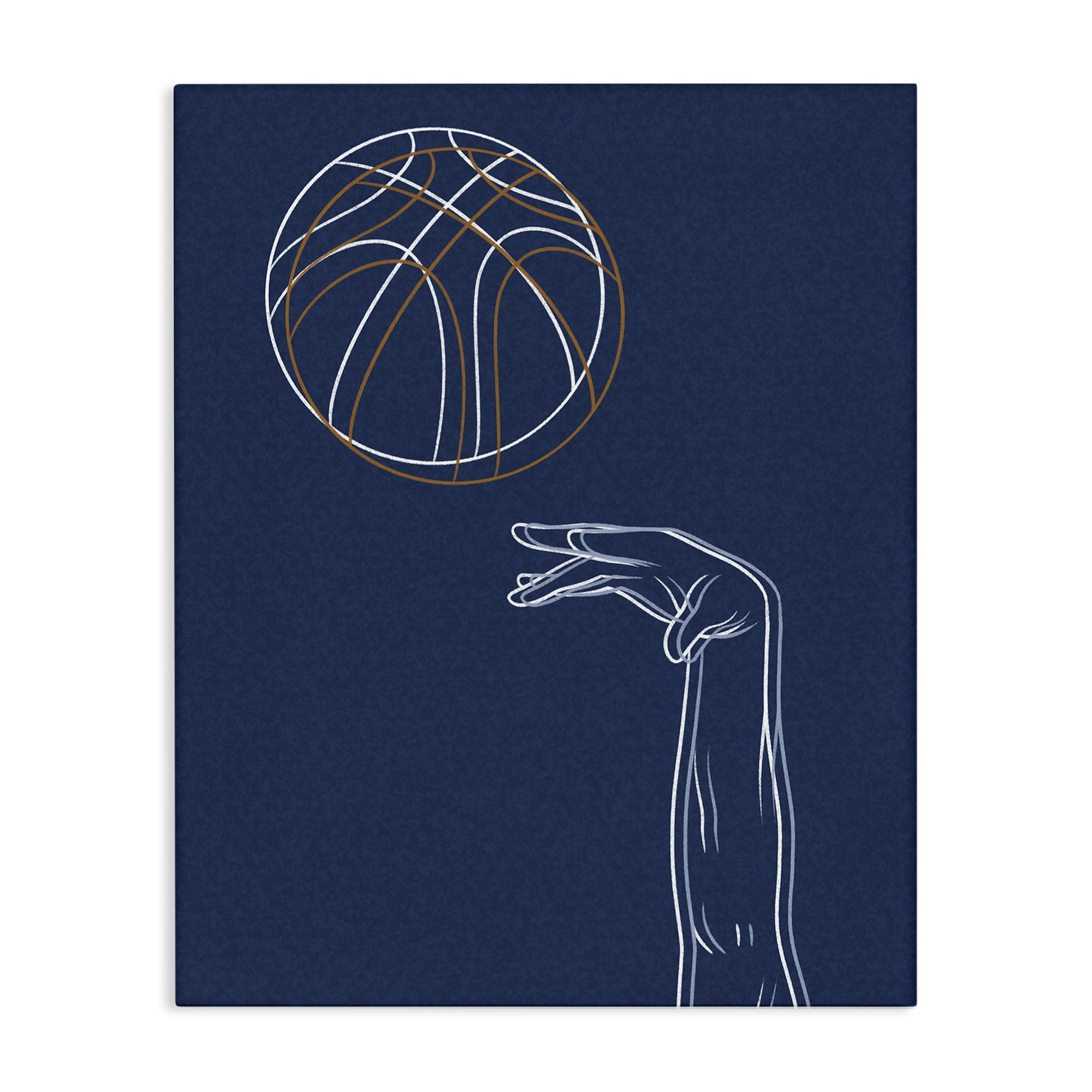 Stupell Industries Basketball Lines Contour Canvas Wall Art, design by Marcus Prime