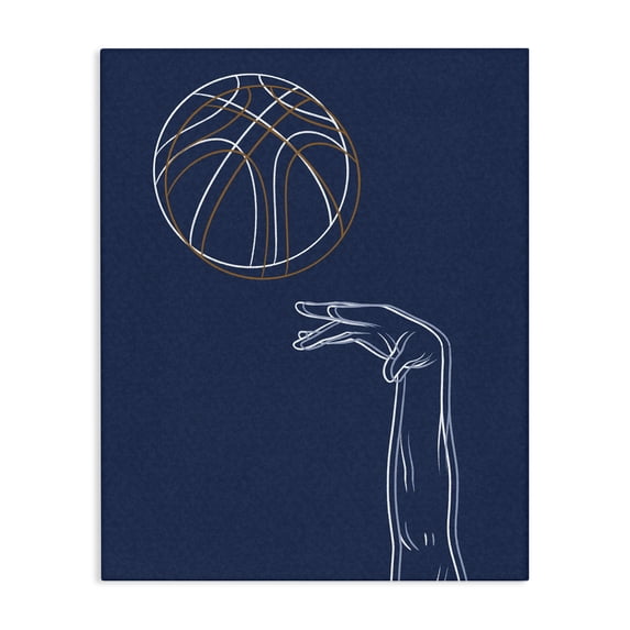 Stupell Industries Contemporary Basketball Lines Contour Canvas Art, 30 x 40, by Marcus Prime