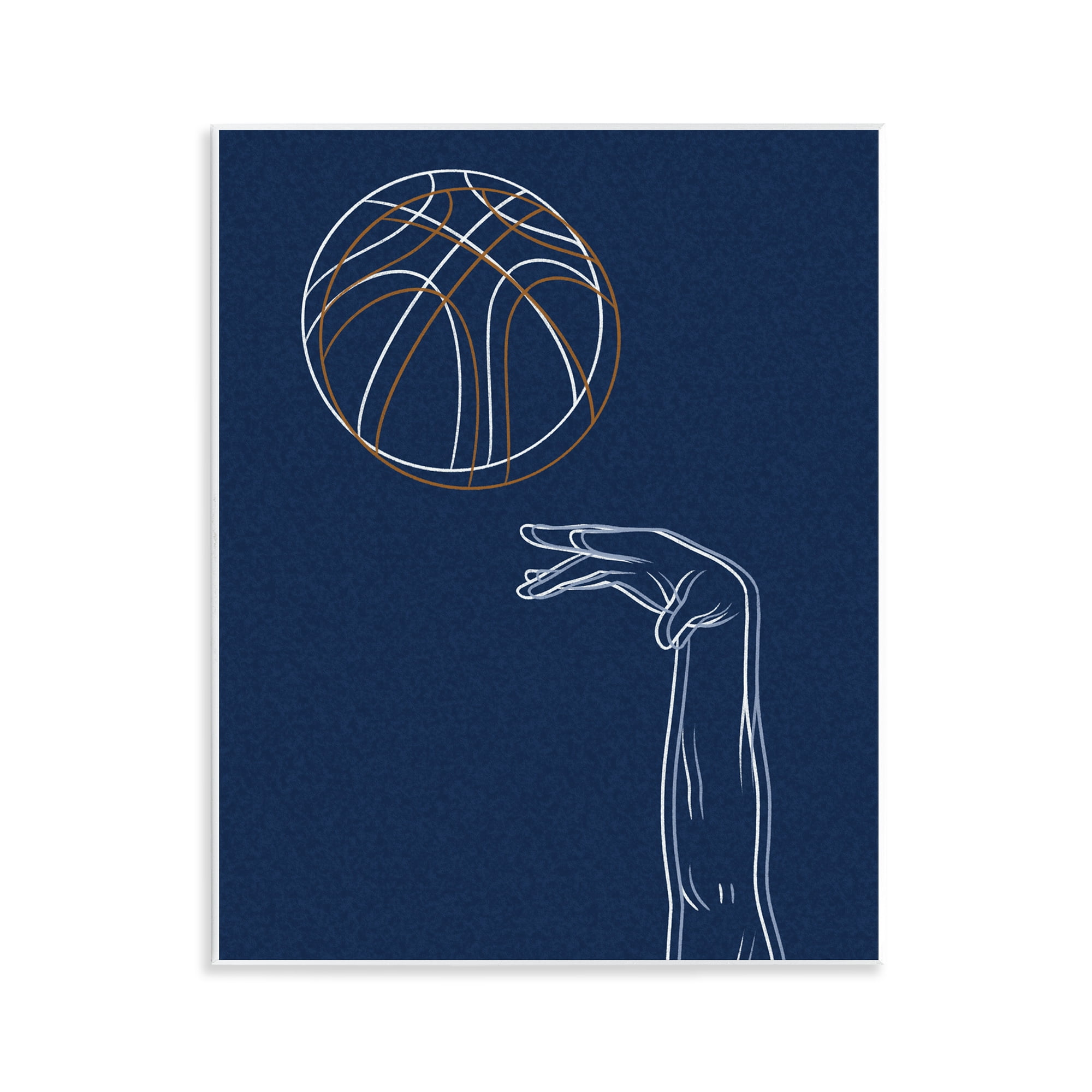 Stupell Industries Basketball Lines Contour Wall Plaque Art, design by Marcus Prime