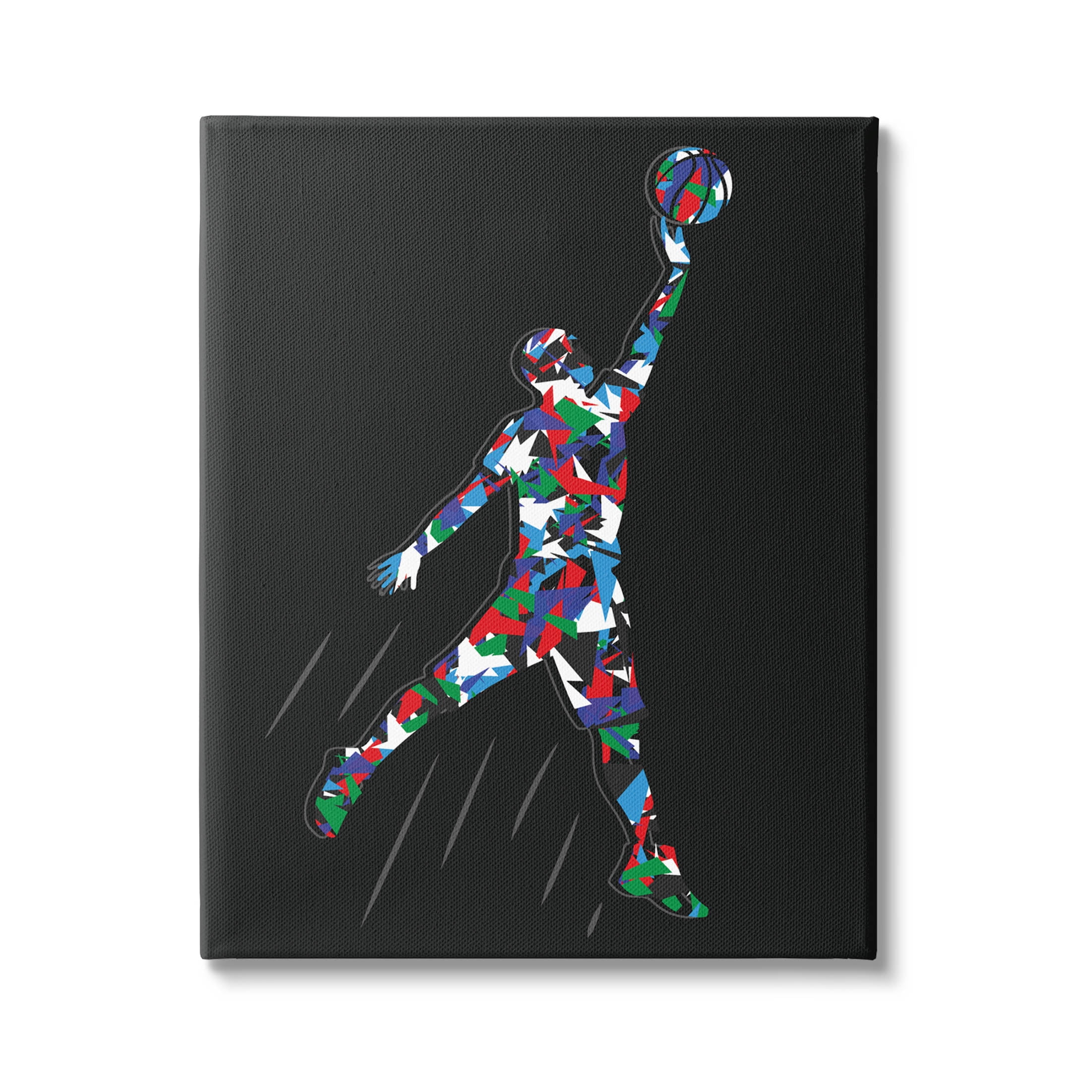 Stupell Industries Basketball Player Abstract Pattern Graphic Art Gallery Wrapped Canvas Print Wall Art, Design by Arrolynn Weiderhold