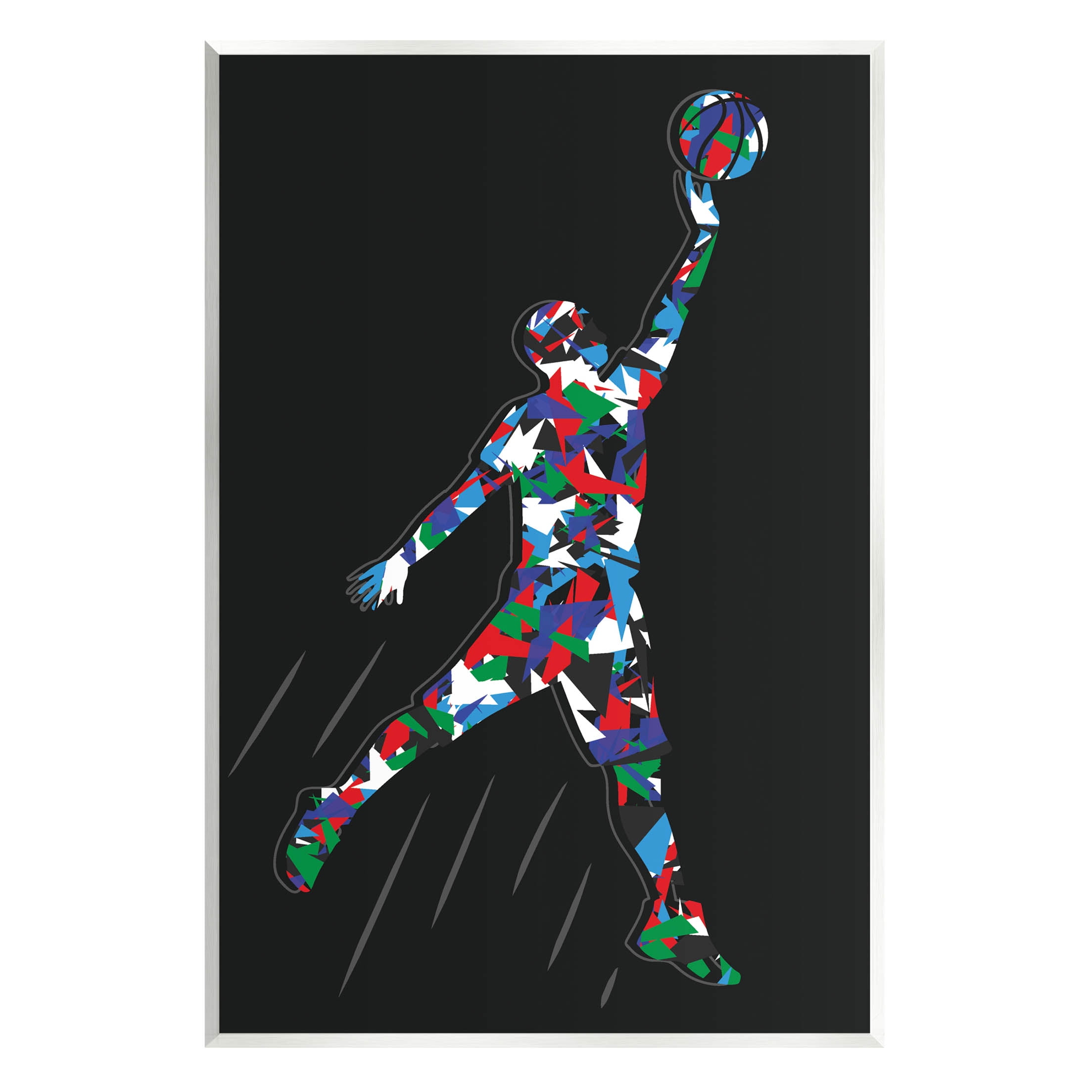 Stupell Industries Basketball Player Abstract Pattern Graphic Art Unframed Art Print Wall Art, Design by Arrolynn Weiderhold