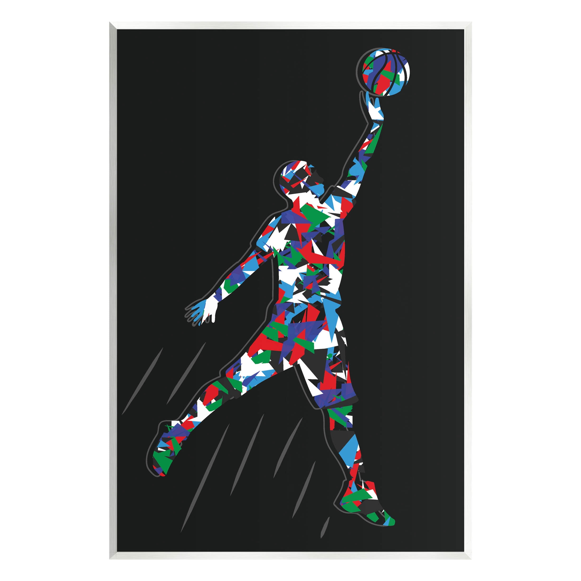 Stupell Industries Basketball Player Abstract Pattern Graphic Art Unframed Art Print Wall Art, Design by Arrolynn Weiderhold