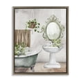 thumbnail image 1 of Stupell Industries Bath Greens Botanical Tub Brown Framed Floater Canvas Wall Art design by Kim Allen, 21 x 17, 1 of 9
