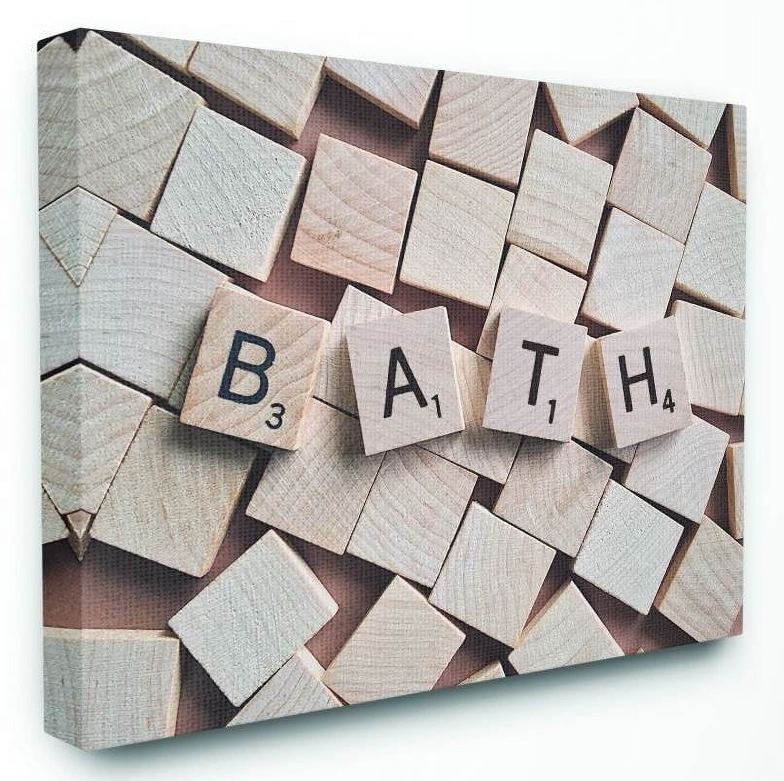 Stupell Industries Bath Scrabble Letters Bathroom Photograph Canvas Wall Art by Daphne Polselli
