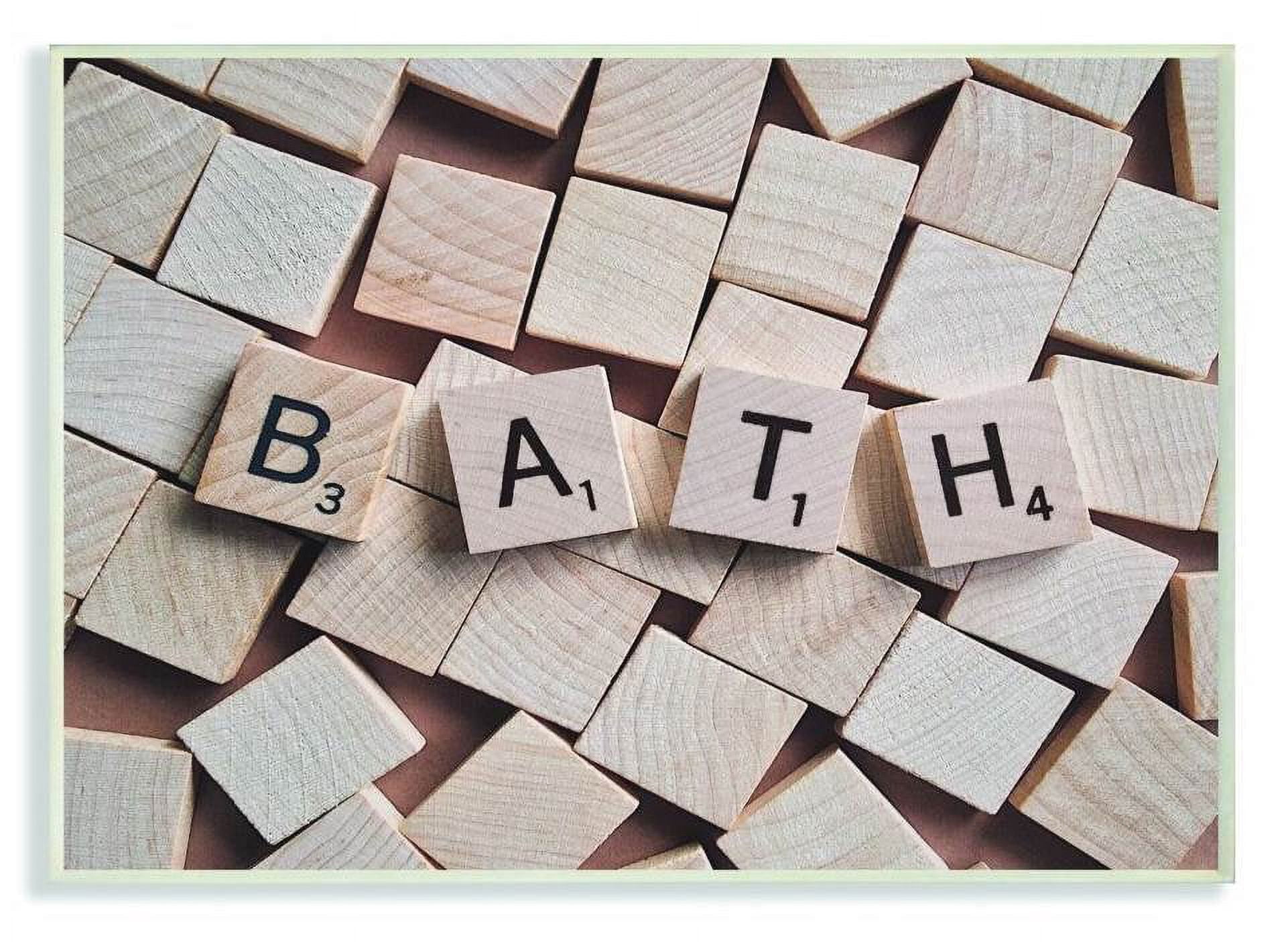 Stupell Industries Bath Scrabble Letters Bathroom Photograph Wall Plaque by Daphne Polselli
