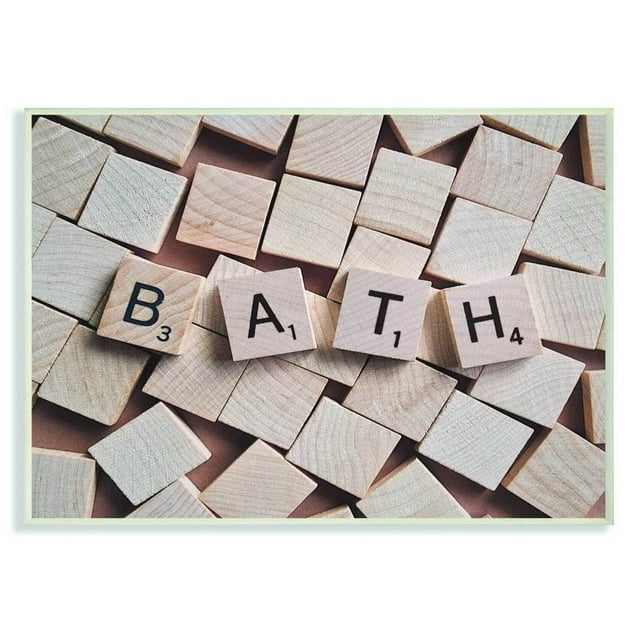 Scrabble Bathroom Wall Art Plaque 12x12 - Humorous Bathroom Decor