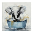 thumbnail image 1 of Stupell Industries Bathing Baby Elephant Typography Painting Gallery Wrapped Canvas Art Print Wall Art, 17 x 17, 1 of 8