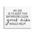thumbnail image 1 of Stupell Industries Bathroom Aim Humorous Typography Washroom Signage Graphic Art Gallery Wrapped Canvas Print Wall Art, Design by Lettered and Lined, 1 of 5