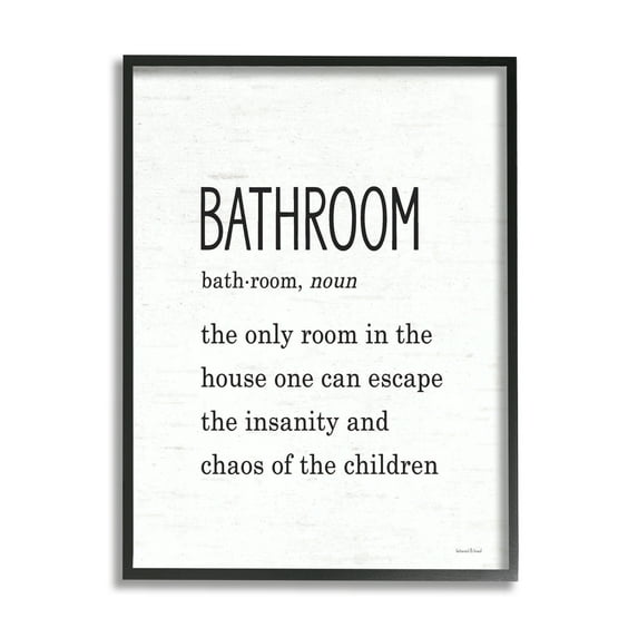 Stupell Industries Bathroom Family Definition Funny Escape Chaos of Children, 16 x 20, Design by Lettered and Lined