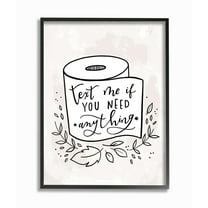Stupell Industries Bathroom Humor Text Me if You Need Toilet Paper Designed by Loni Harris