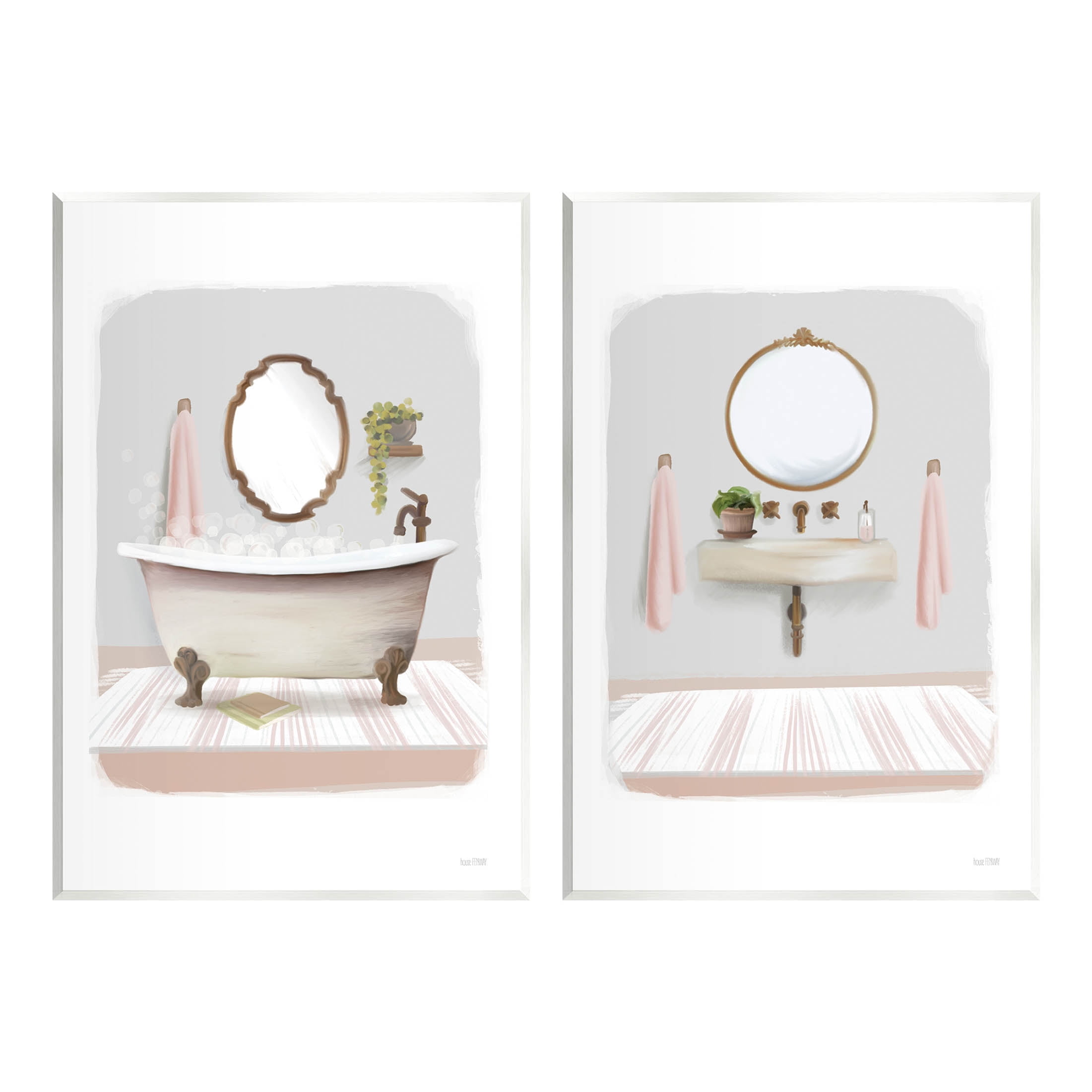 Stupell Industries Bathroom Interior Bubble Bath Graphic Art Unframed ...