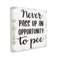 thumbnail image 1 of Stupell Industries Bathroom Phrase Never Pass Up An Opportunity Toilet Humor Canvas Wall Art Design by Daphne Polselli, 30" x 30", 1 of 4