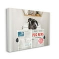 thumbnail image 1 of Stupell Industries Bathroom Pug Daily Toilet Briefing Dog Humor Canvas Wall Art Design by Ziwei Li, 16" x 20", 1 of 6