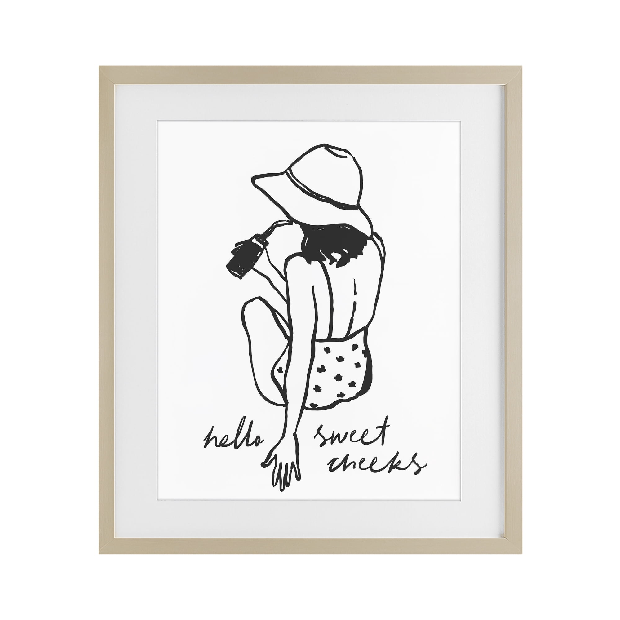 Stupell Industries Bathroom Refresh Sweet Cheeks Birch Framed Print Under Glass, design by Lettered and Lined