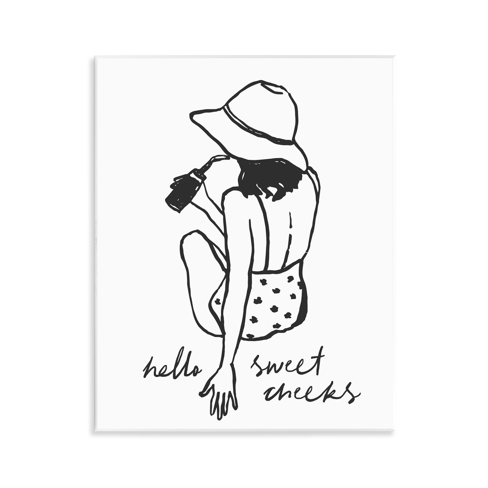 Stupell Industries Bathroom Refresh Sweet Cheeks Wall Plaque Art, design by Lettered and Lined