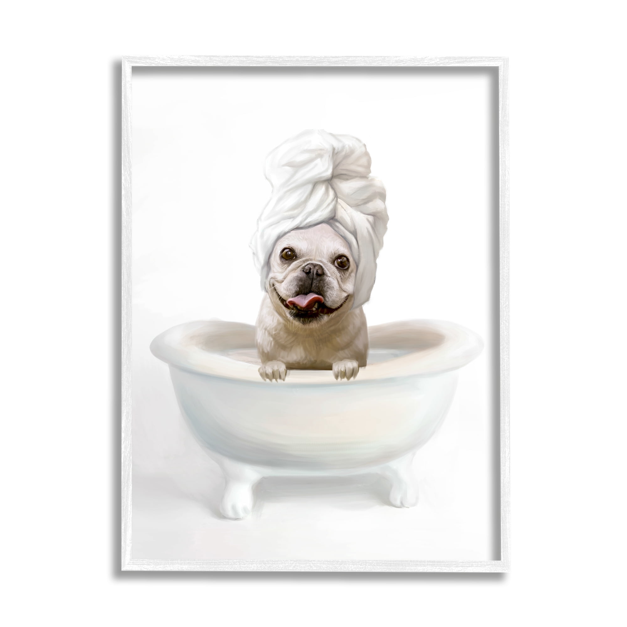 Stupell Industries Bathroom Relaxation House Pet Terrier Claw Bath Design, 16 x 20,Design by Ziwei Li