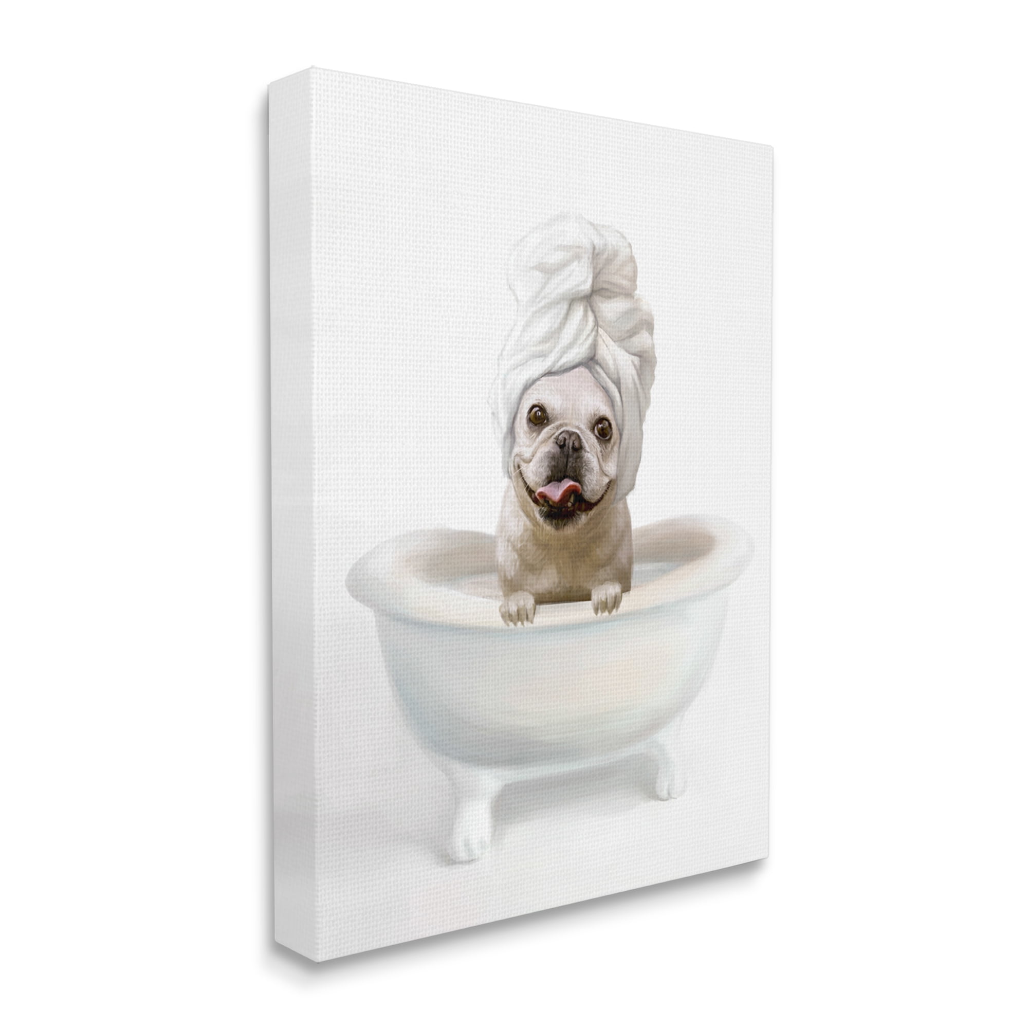 Stupell Industries Bathroom Relaxation House Pet Terrier Claw Bath Design Canvas Wall Art Design by Ziwei Li