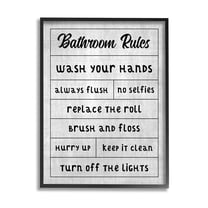 Stupell Industries Bathroom Rules Checklist Graphic Art Black Framed Art Print Wall Art, Design by CAD Designs