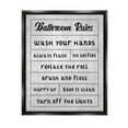 thumbnail image 1 of Stupell Industries Bathroom Rules Checklist Graphic Art Jet Black Floating Framed Canvas Print Wall Art, Design by CAD Designs, 1 of 8