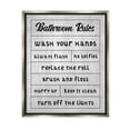 thumbnail image 1 of Stupell Industries Bathroom Rules Checklist Graphic Art Luster Gray Floating Framed Canvas Print Wall Art, Design by CAD Designs, 1 of 8
