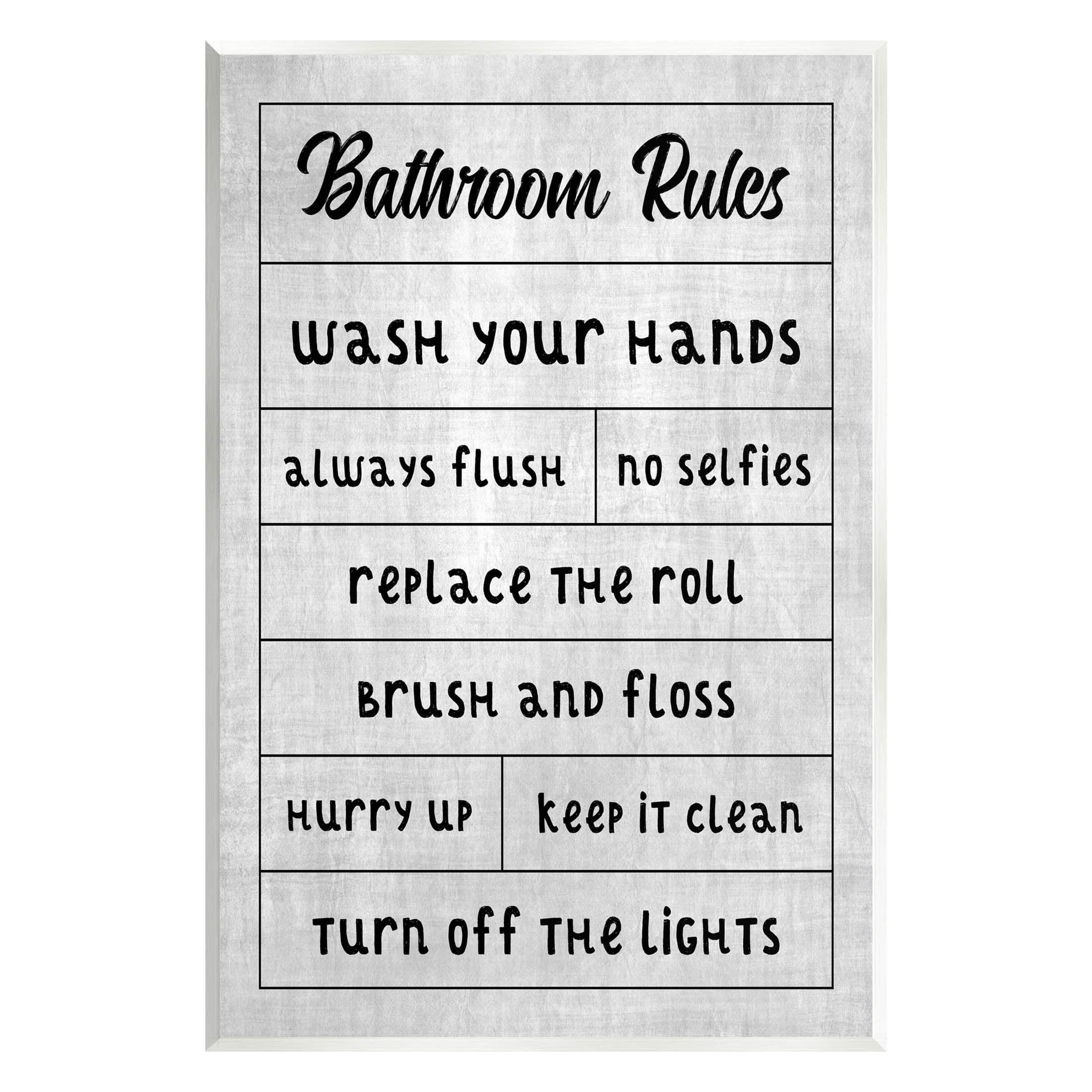 Stupell Industries Bathroom Rules Checklist Graphic Art Unframed Art Print Wall Art, Design by CAD Designs