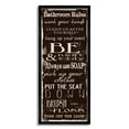 thumbnail image 1 of Stupell Industries Bathroom Rules Chocolate White, 10 x 24,Design by Taylor Greene, 1 of 2