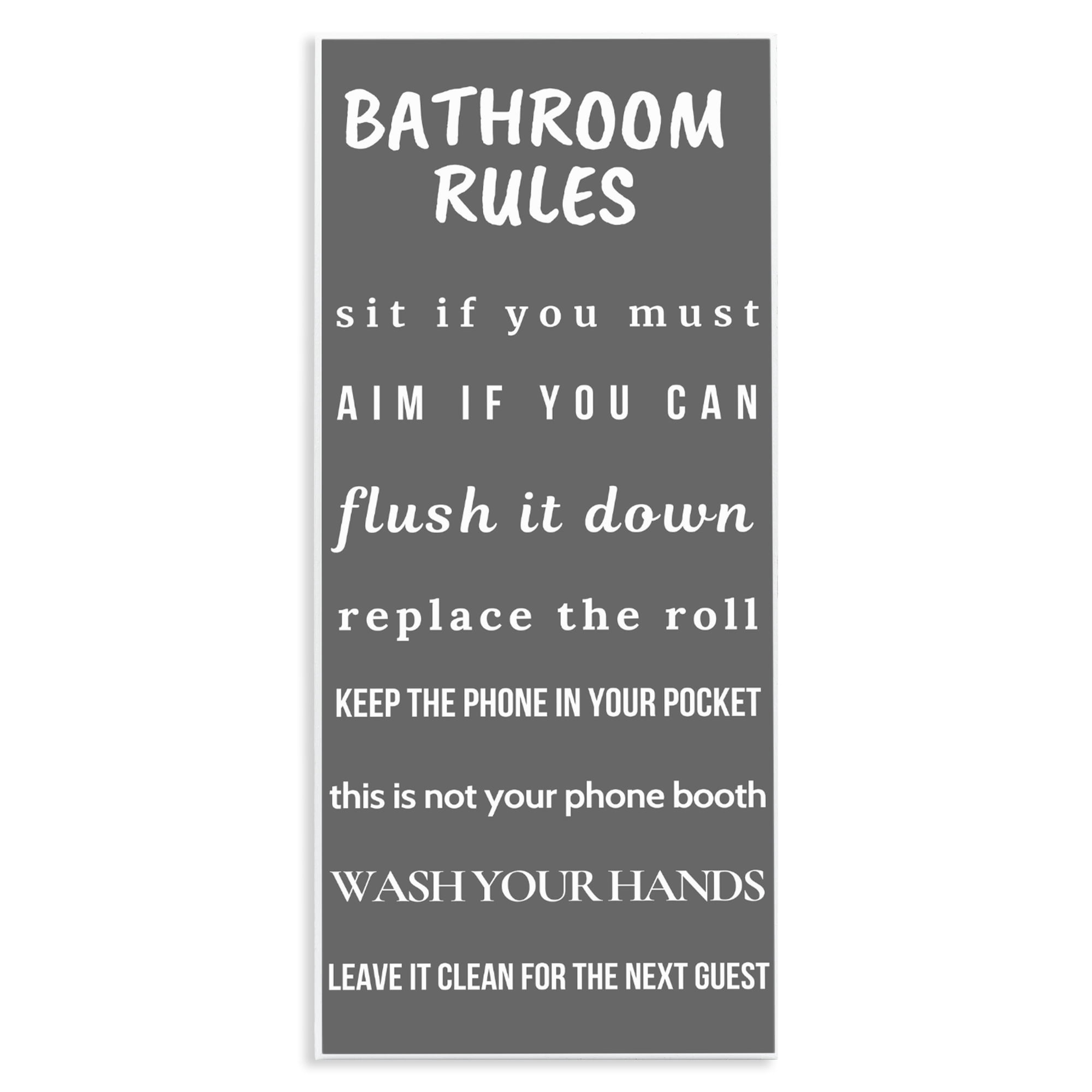 Rules Clean Sticker Stupell Industries Bathroom Rules Leave It Clean Wall Plaque Art ...
