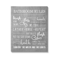 Stupell Industries Bathroom Rules List Sign Graphic Art Gallery Wrapped Canvas Print Wall Art, Design by Conrad Knutsen