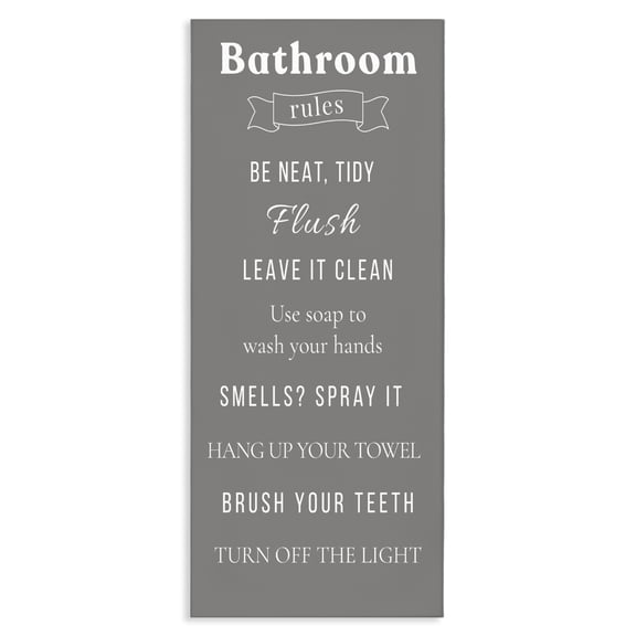 Stupell Industries Bathroom Rules Reminders Canvas Wall Art, design by Julia Frost