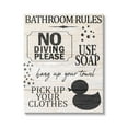 thumbnail image 1 of Stupell Industries Bathroom Rules Rustic Grain Pattern Design Sign Canvas Wall Art, 16 x 20, Design by Kim Allen, 1 of 5