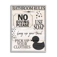 thumbnail image 1 of Stupell Industries Bathroom Rules Rustic Grain Pattern Design Sign Framed Wall Art, 16 x 20, Design by Kim Allen, 1 of 5