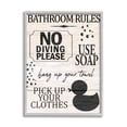 thumbnail image 1 of Stupell Industries Bathroom Rules Rustic Grain Pattern Design Sign Framed Wall Art, 24 x 30, Design by Kim Allen, 1 of 5