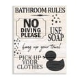 thumbnail image 1 of Stupell Industries Bathroom Rules Rustic Grain Pattern Design Sign Wood Wall Art, 13 x 19, Design by Kim Allen, 1 of 5