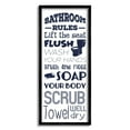 thumbnail image 1 of Stupell Industries Bathroom Rules Sign Navy Blue Toilet Bubbly Soap, 13 x 30, Designed by Marcus Prime, 1 of 8