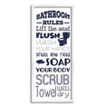 thumbnail image 1 of Stupell Industries Bathroom Rules Sign Navy Blue Toilet Bubbly Soap, 13 x 30, Designed by Marcus Prime, 1 of 7