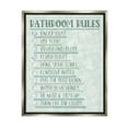 thumbnail image 1 of Stupell Industries Bathroom Rules on Green Typography Painting Gray Floater Framed Canvas Art Print Wall Art, 17 x 21, 1 of 10