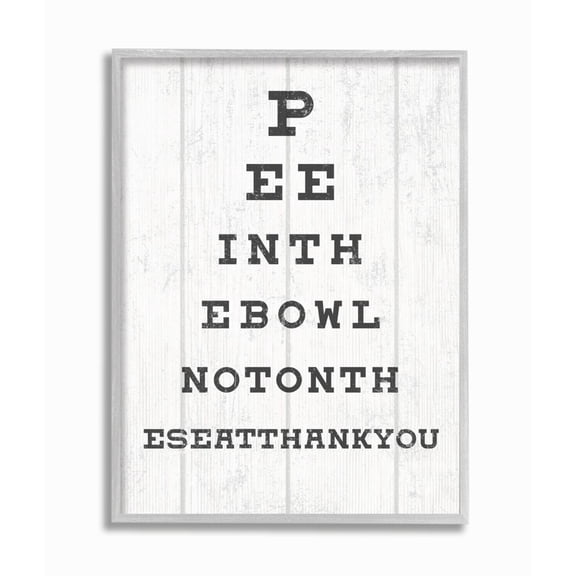 Stupell Industries Bathroom Seeing Eye Chart Pee In the Bowl Phrase Designed by Daphne Polselli