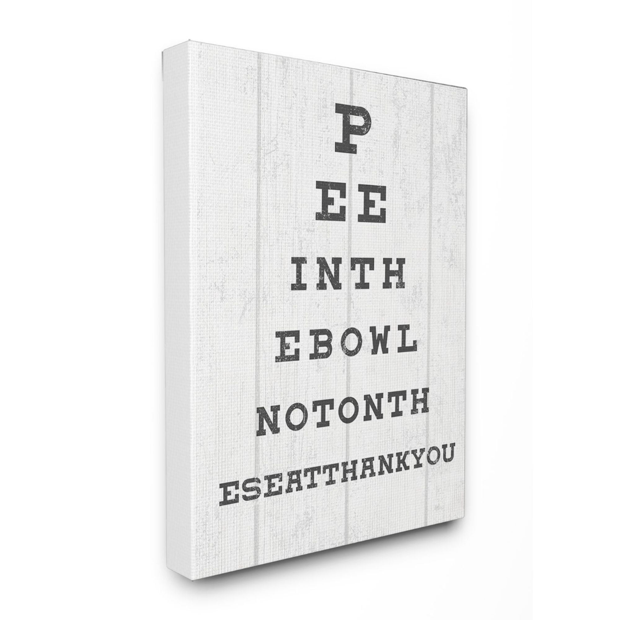 Stupell Industries Bathroom Seeing Eye Chart Pee In the Bowl Phrase Designed by Daphne Polselli
