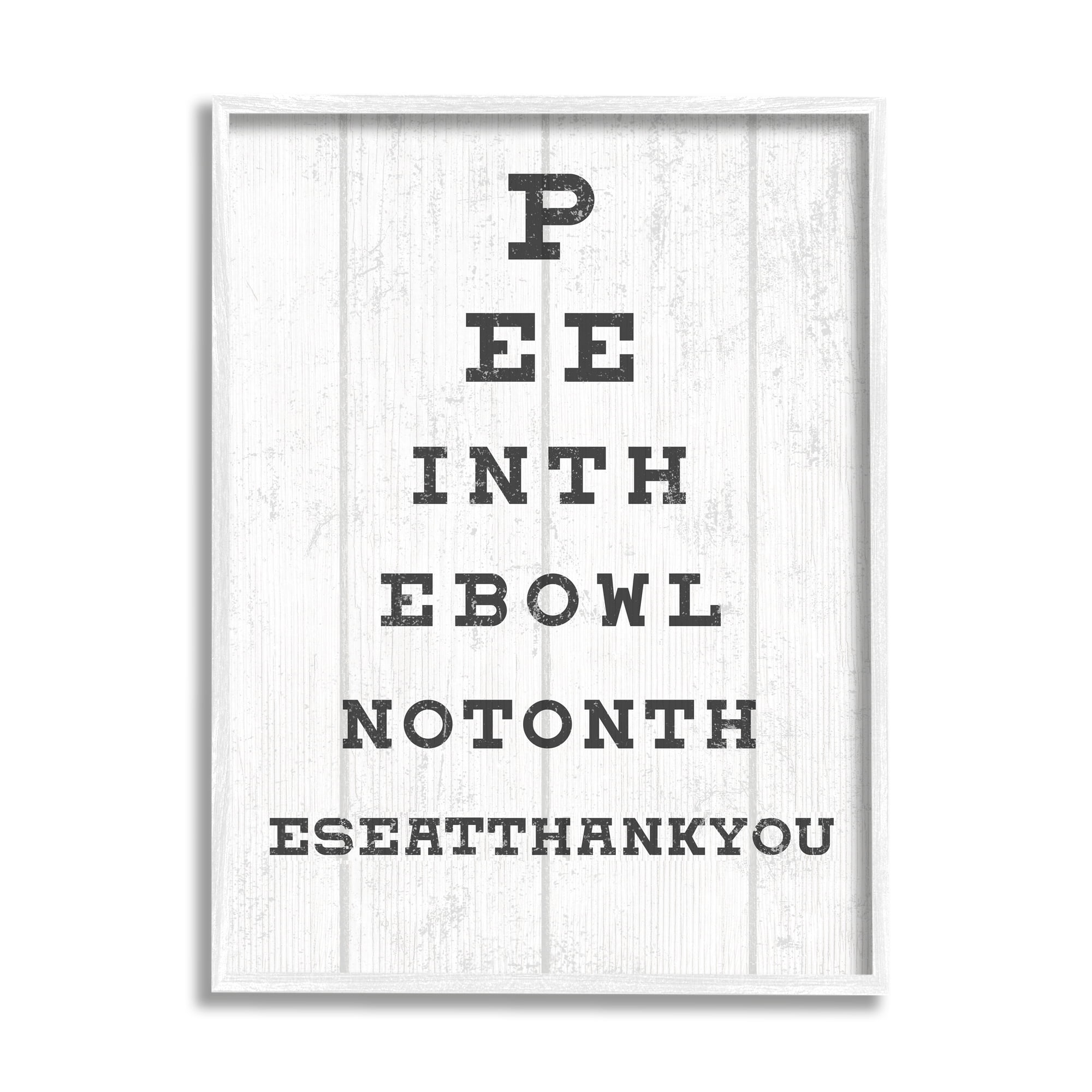 Stupell Industries Bathroom Seeing Eye Chart Pee In the Bowl Phrase Graphic Art Framed Art Print Wall Art, 16x20, By Daphne Polselli