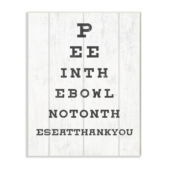 Stupell Industries Bathroom Seeing Eye Chart Pee In the Bowl Phrase Graphic Art Unframed Art Print Wall Art, 13x19, by Daphne Polselli