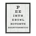 thumbnail image 1 of Stupell Industries Bathroom Seeing Eye Chart Pee In the Bowl Phrase Jet Black Framed Floating Canvas Wall Art, 24x30, by Daphne Polselli, 1 of 5