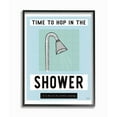 thumbnail image 1 of Stupell Industries Bathroom Shower Phrase Comedy Blue Green Word Design Framed Wall Art Design by Melissa Averinos, 11" x 14", Black Framed, 1 of 1